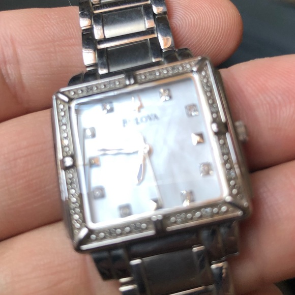 Bulova Stainless Steel Mother of Pearl Watch - Picture 8 of 12